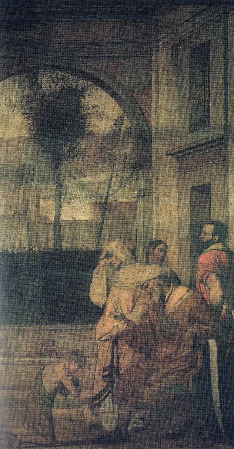 138-Alessandro Bonvicino-Moretto-Commiato di san Giovanni Battista dai genitori-Brescia